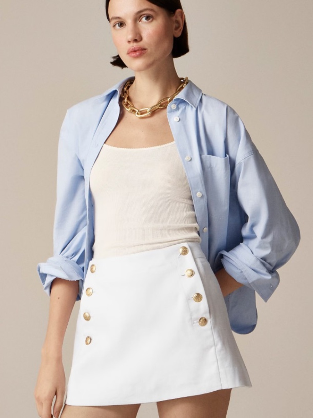 J crew Sailor skort in stretch linen blend